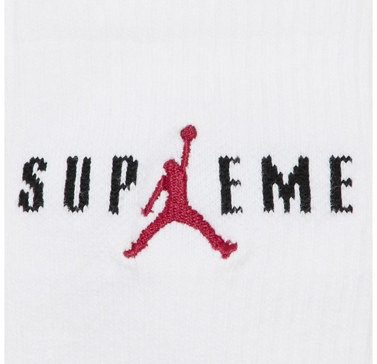 Supreme x Jordan Crew Socks White