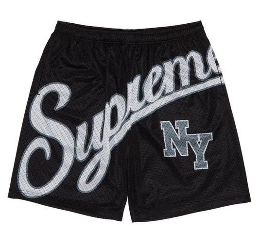 Supreme Big Script Mesh Shorts Black