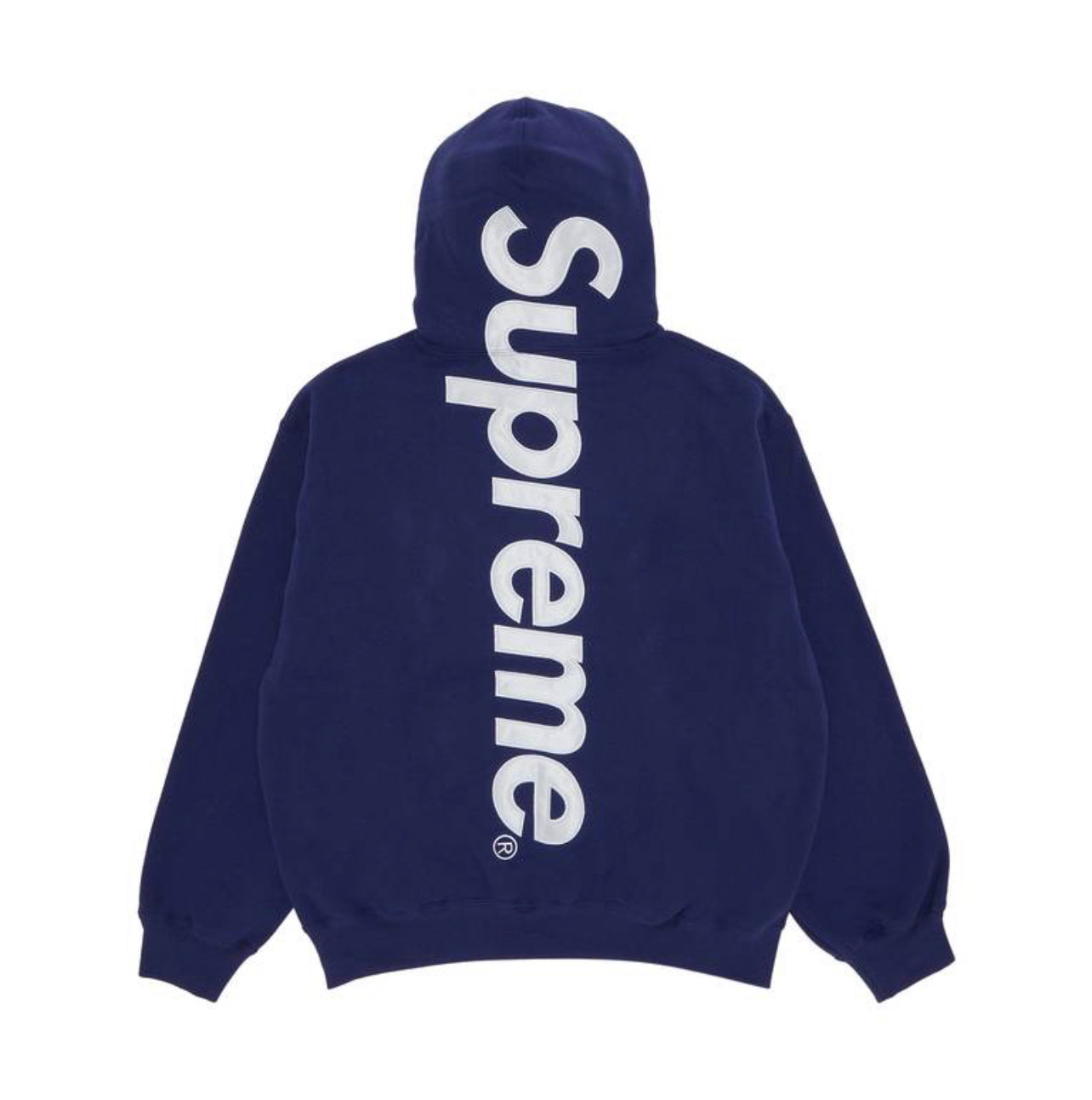 Supreme Satin Appliqué Hooded Sweatshirt (Blue)