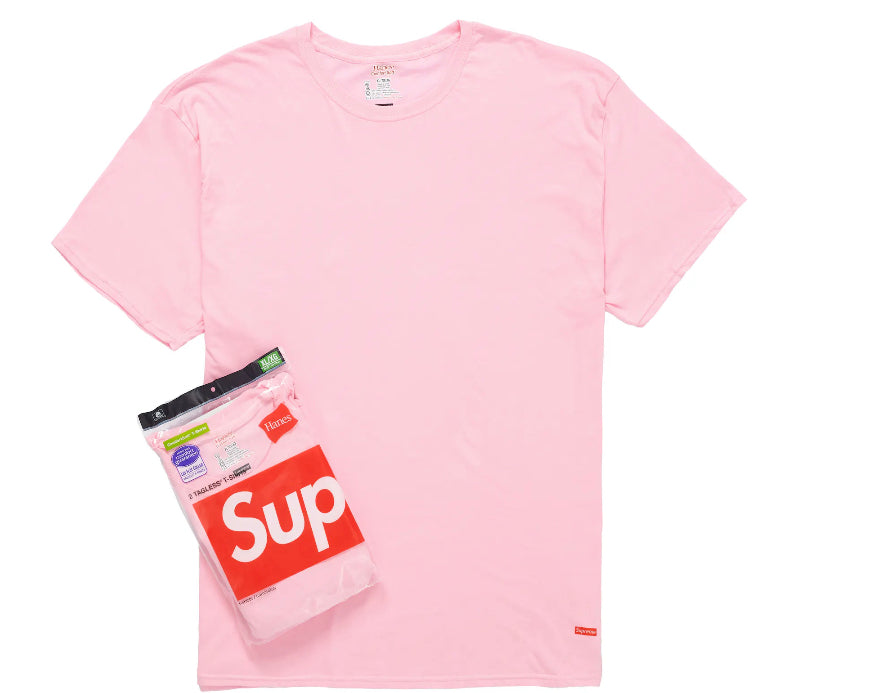 Camiseta Supreme Tagless (paquete de 2) Rosa