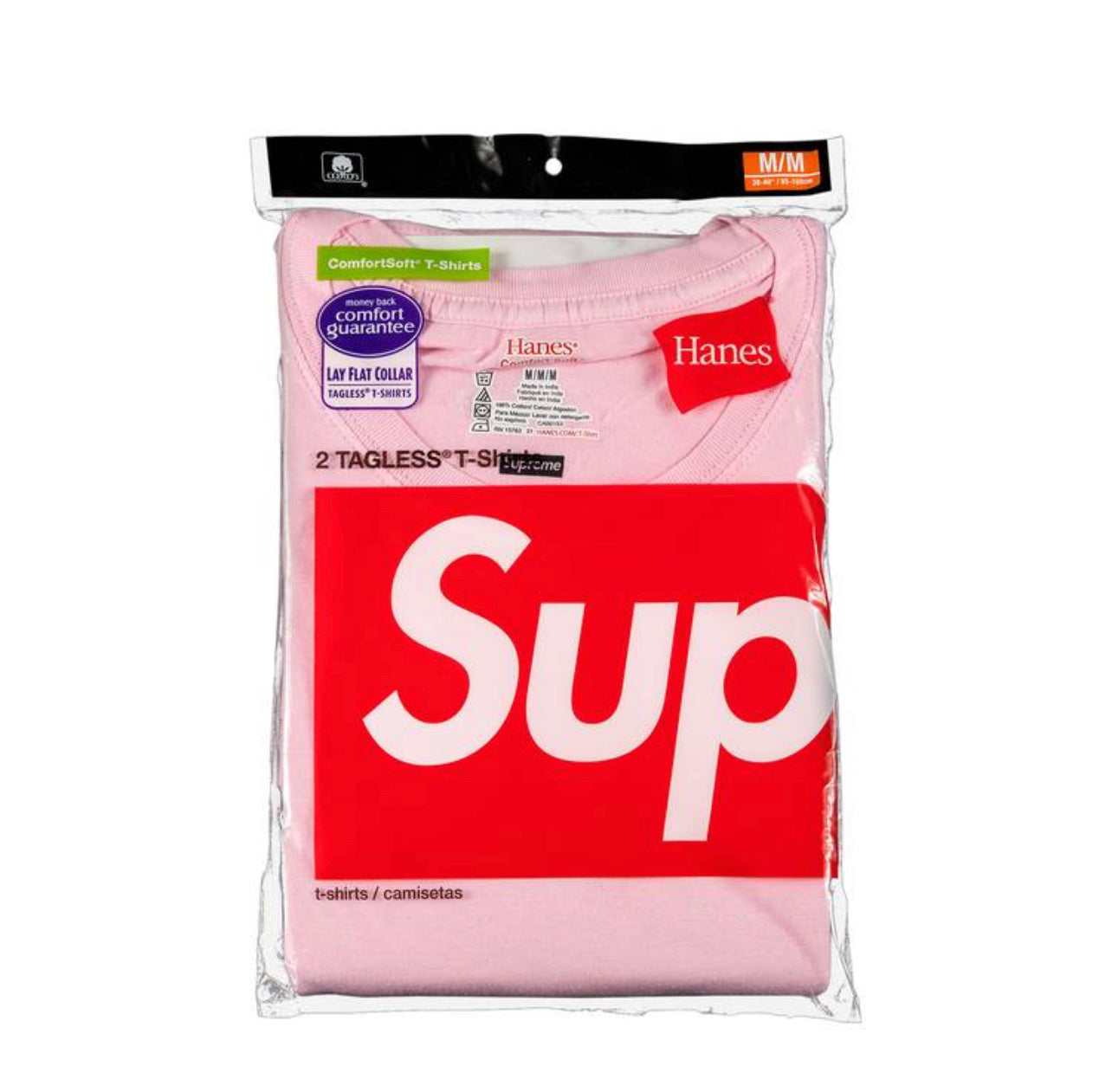 Camiseta Supreme Tagless (paquete de 2) Rosa