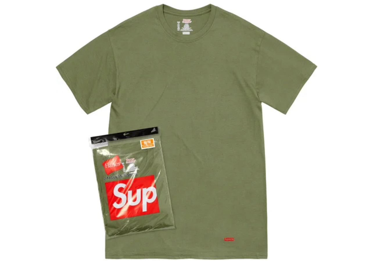 Camisetas sin etiqueta Supreme x Hanes (paquete de 2)