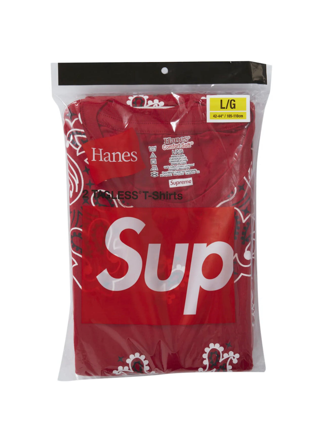 Camisetas sin etiqueta Supreme Hanes Bandana (paquete de 2)